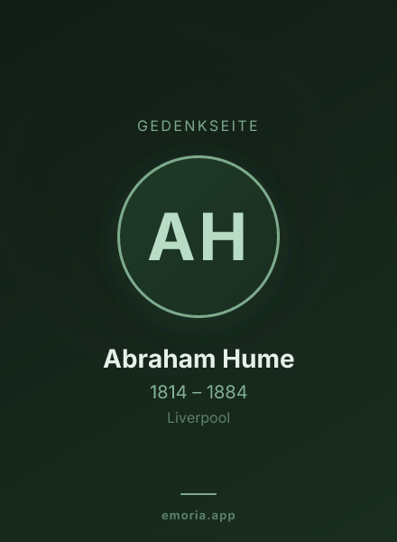 Gedenkportrait von Abraham Hume