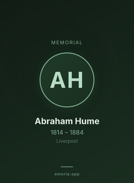 Memorial portrait of Abraham Hume