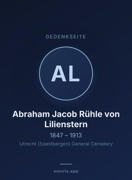 Gedenkportrait von Abraham Jacob Rühle von Lilienstern