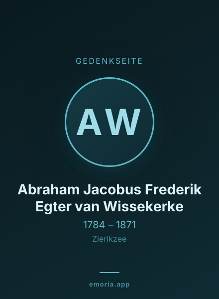 Gedenkportrait von Abraham Jacobus Frederik Egter van Wissekerke