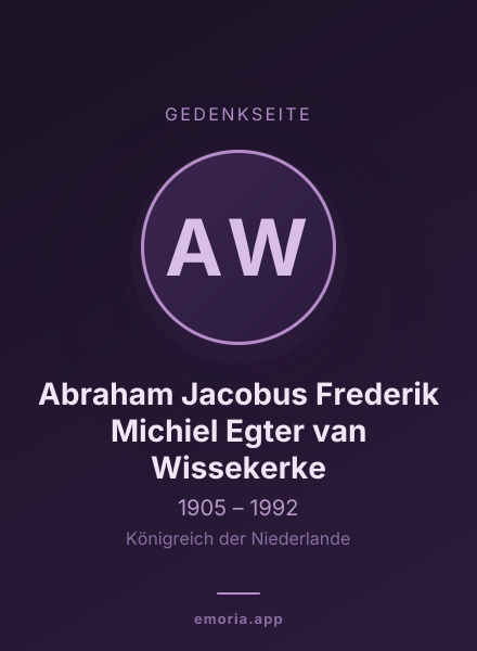 Gedenkportrait von Abraham Jacobus Frederik Michiel Egter van Wissekerke