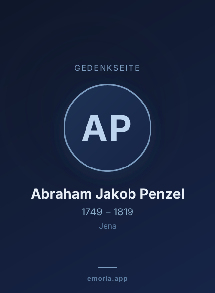 Gedenkportrait von Abraham Jakob Penzel