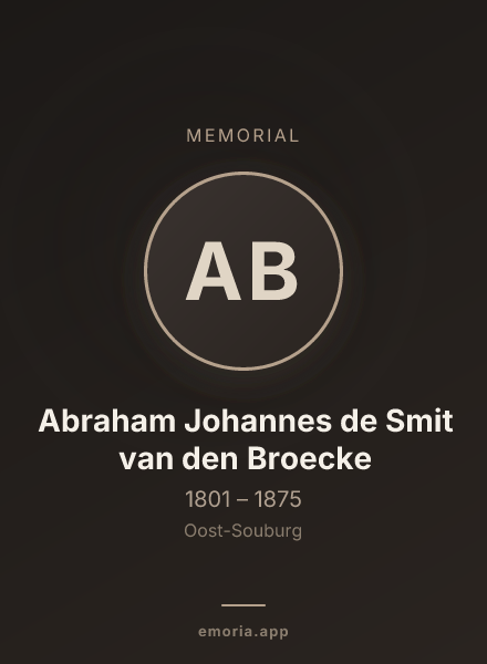 Memorial portrait of Abraham Johannes de Smit van den Broecke