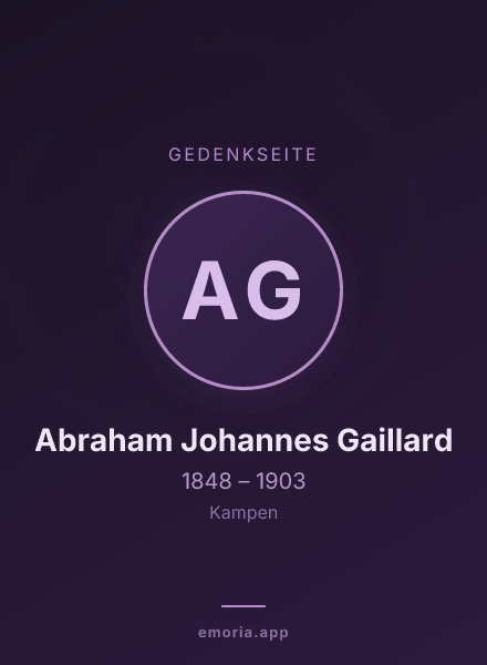 Gedenkportrait von Abraham Johannes Gaillard