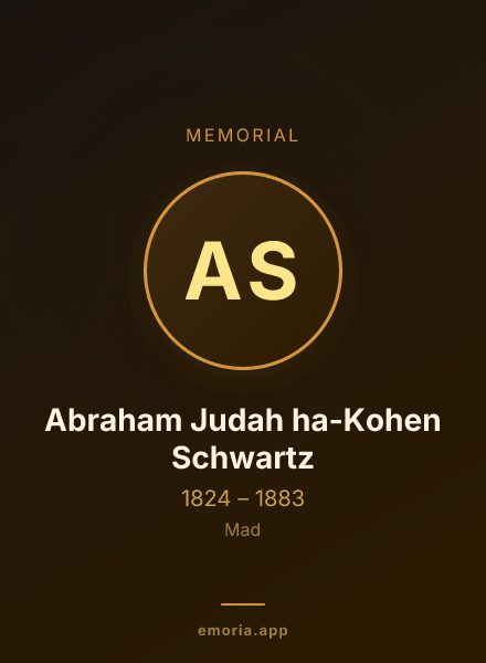 Memorial portrait of Abraham Judah ha-Kohen Schwartz