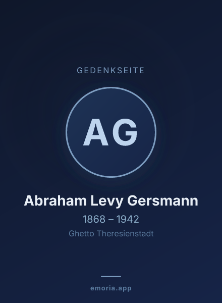 Gedenkportrait von Abraham Levy Gersmann