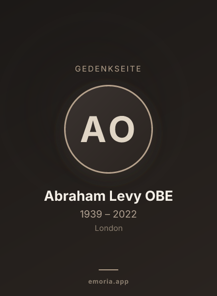 Gedenkportrait von Abraham Levy OBE
