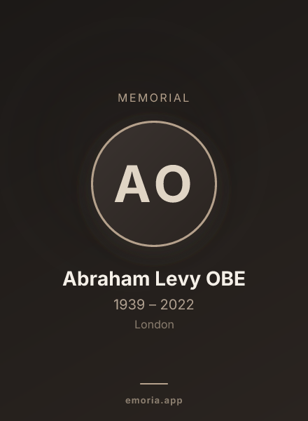 Memorial portrait of Abraham Levy OBE