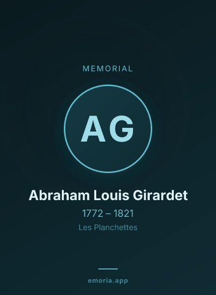 Memorial portrait of Abraham Louis Girardet