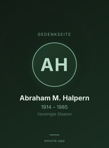 Gedenkportrait von Abraham M. Halpern