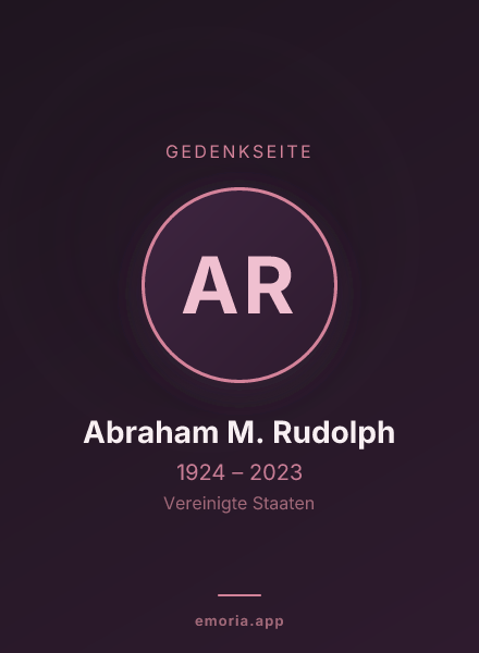 Gedenkportrait von Abraham M. Rudolph