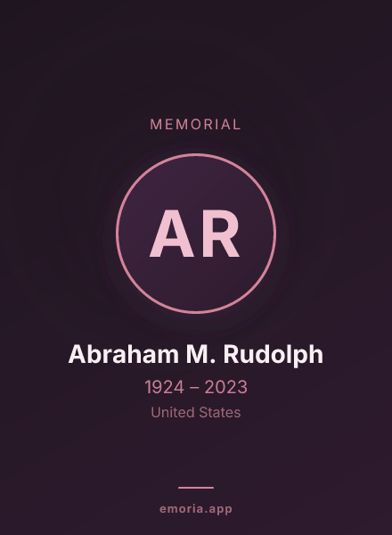 Memorial portrait of Abraham M. Rudolph