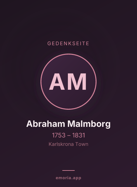 Gedenkportrait von Abraham Malmborg