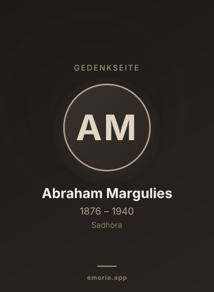 Gedenkportrait von Abraham Margulies