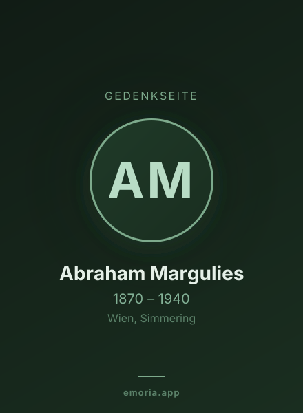 Gedenkportrait von Abraham Margulies