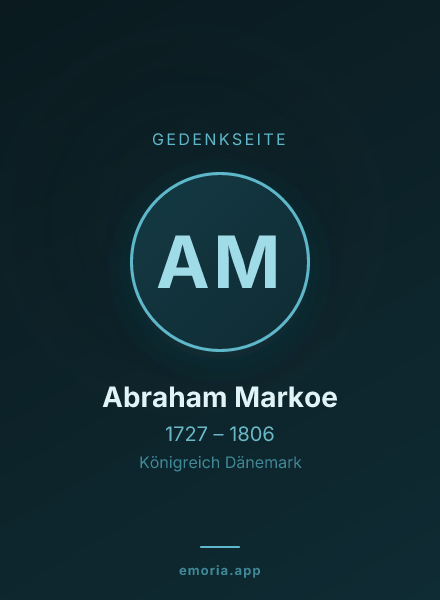 Gedenkportrait von Abraham Markoe