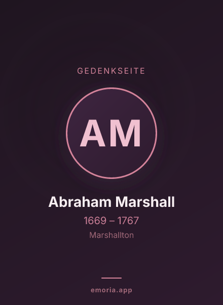 Gedenkportrait von Abraham Marshall
