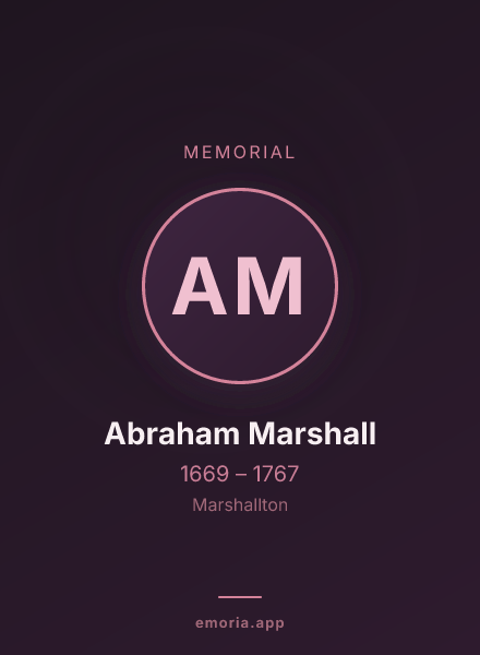 Memorial portrait of Abraham Marshall