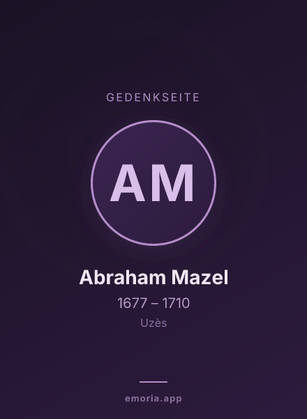 Gedenkportrait von Abraham Mazel