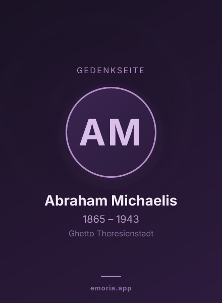 Gedenkportrait von Abraham Michaelis