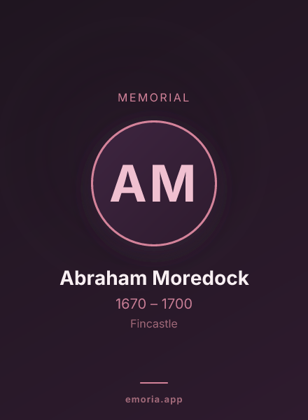 Memorial portrait of Abraham Moredock