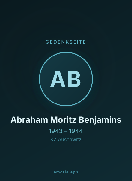 Gedenkportrait von Abraham Moritz Benjamins