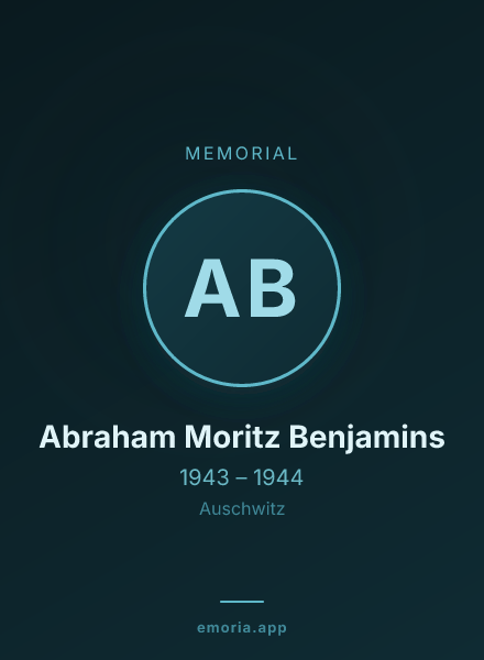 Memorial portrait of Abraham Moritz Benjamins