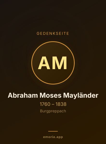 Gedenkportrait von Abraham Moses Mayländer