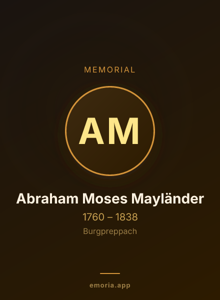 Memorial portrait of Abraham Moses Mayländer