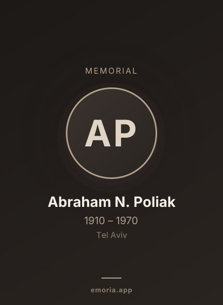 Memorial portrait of Abraham N. Poliak