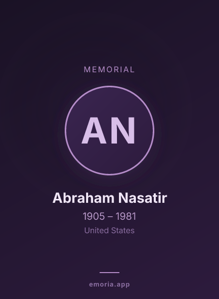 Memorial portrait of Abraham Nasatir