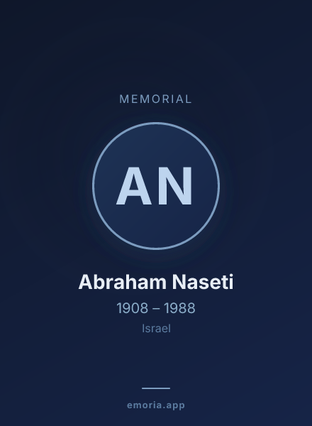 Memorial portrait of Abraham Naseti