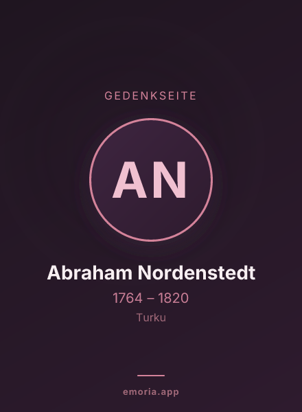 Gedenkportrait von Abraham Nordenstedt