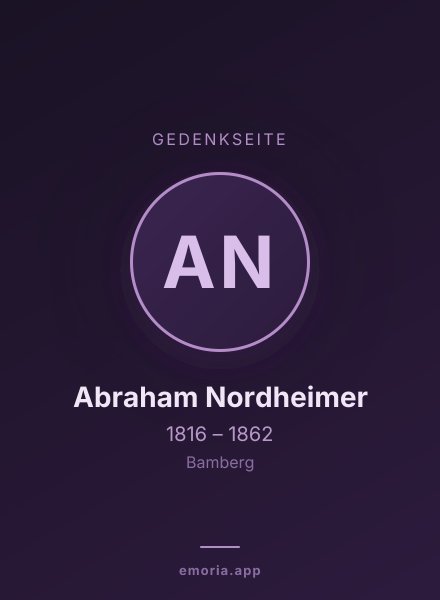 Gedenkportrait von Abraham Nordheimer