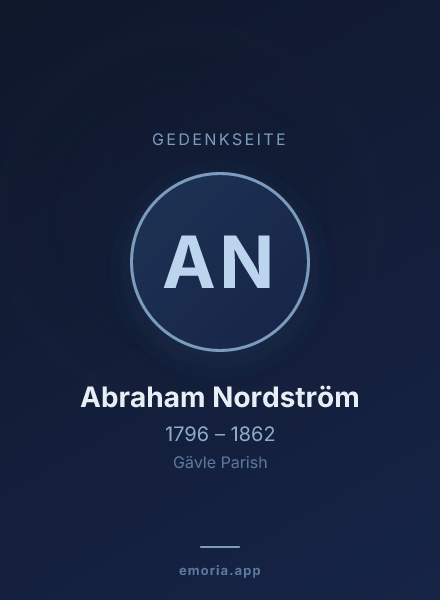 Gedenkportrait von Abraham Nordström