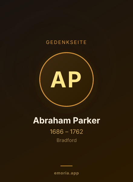 Gedenkportrait von Abraham Parker