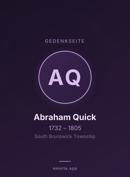 Gedenkportrait von Abraham Quick