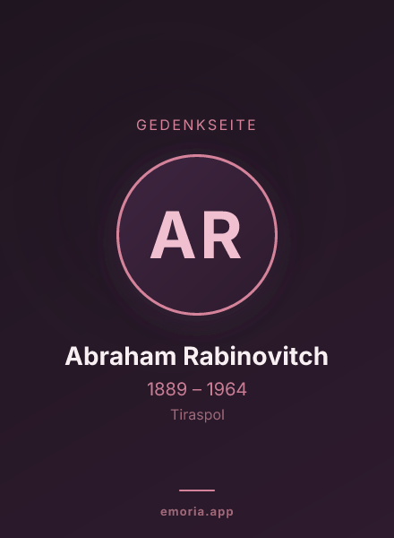 Gedenkportrait von Abraham Rabinovitch