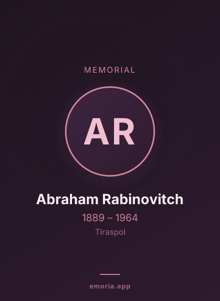 Memorial portrait of Abraham Rabinovitch