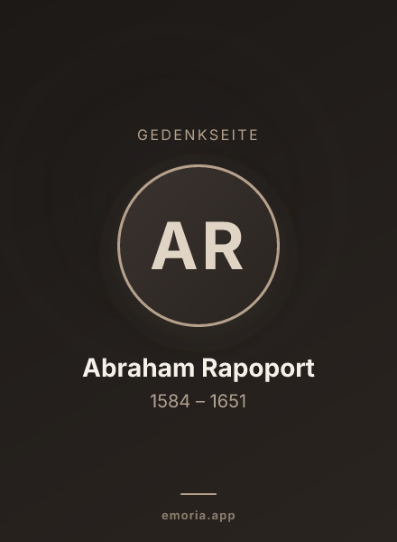 Gedenkportrait von Abraham Rapoport