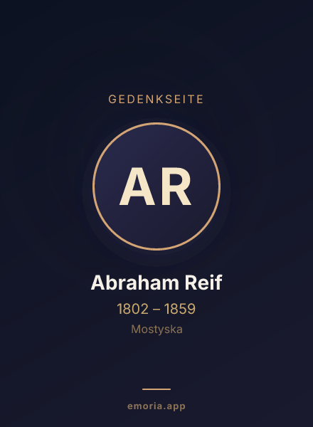 Gedenkportrait von Abraham Reif