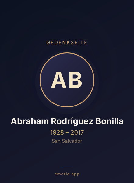 Gedenkportrait von Abraham Rodríguez Bonilla