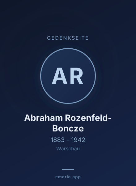 Gedenkportrait von Abraham Rozenfeld-Boncze