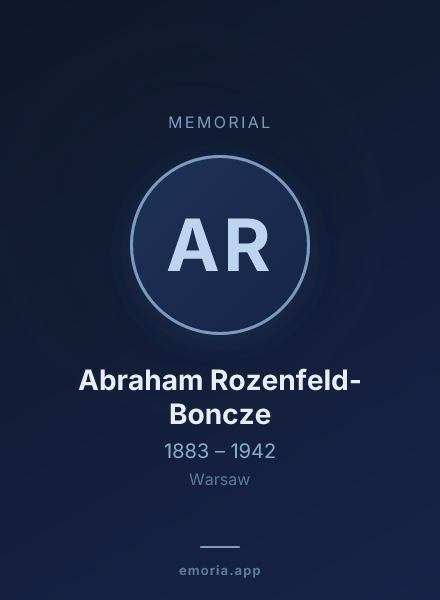 Memorial portrait of Abraham Rozenfeld-Boncze