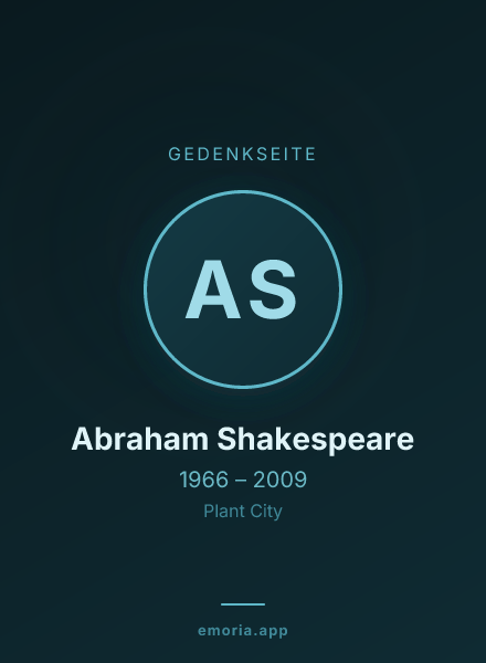 Gedenkportrait von Abraham Shakespeare