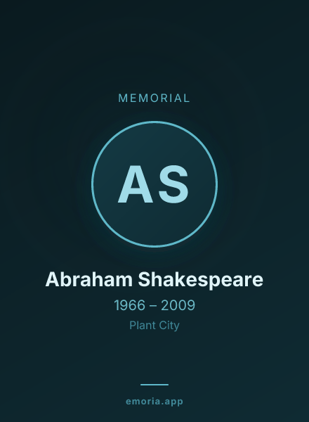 Memorial portrait of Abraham Shakespeare