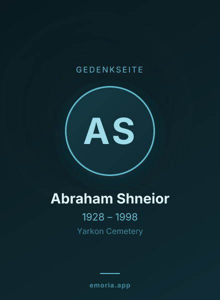Gedenkportrait von Abraham Shneior