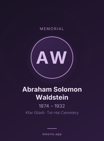 Memorial portrait of Abraham Solomon Waldstein