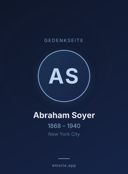 Gedenkportrait von Abraham Soyer