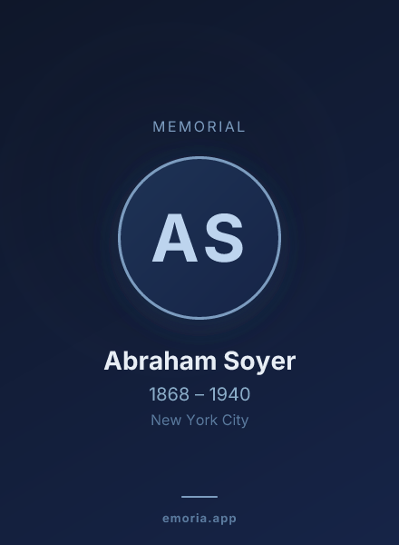Memorial portrait of Abraham Soyer